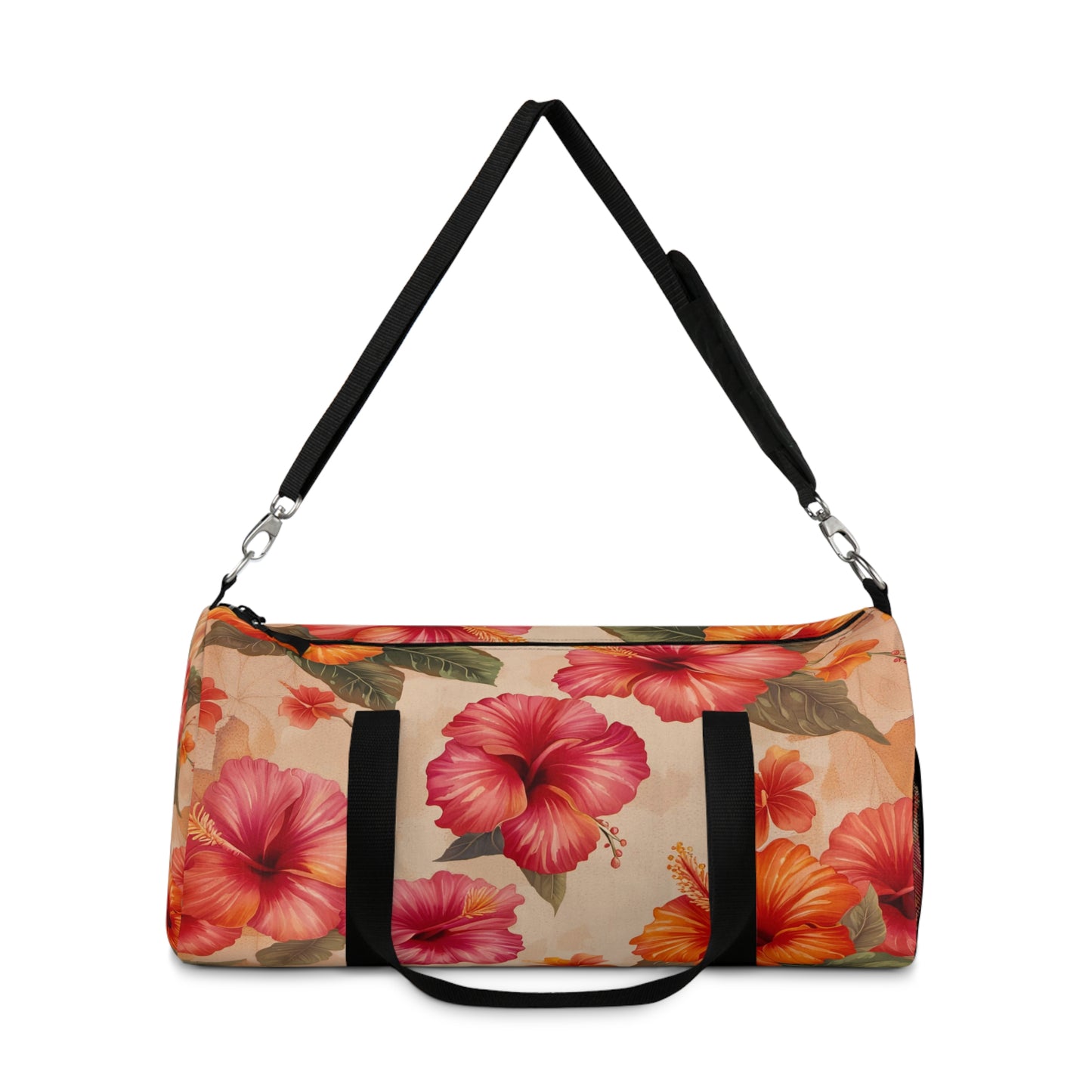 Tropical Themed Travel Accessories and Bags, Hibiscus Flowers Print Duffle Bag