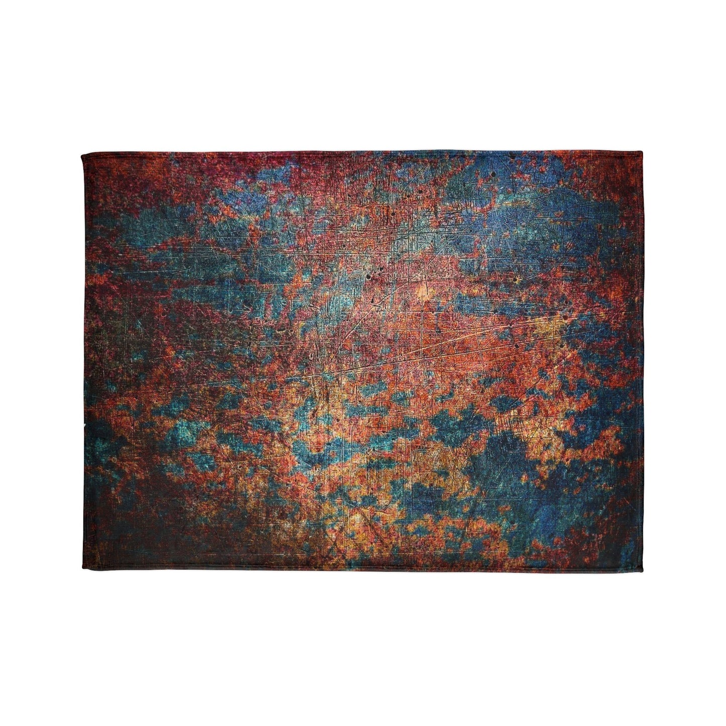 Super soft Modern Art Themed Minky Blanket: Rust on Metal Print