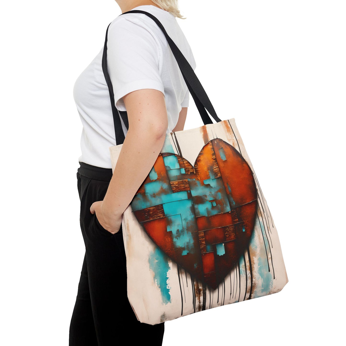 Rusted Love Print Throw Pillow Tote Bag
