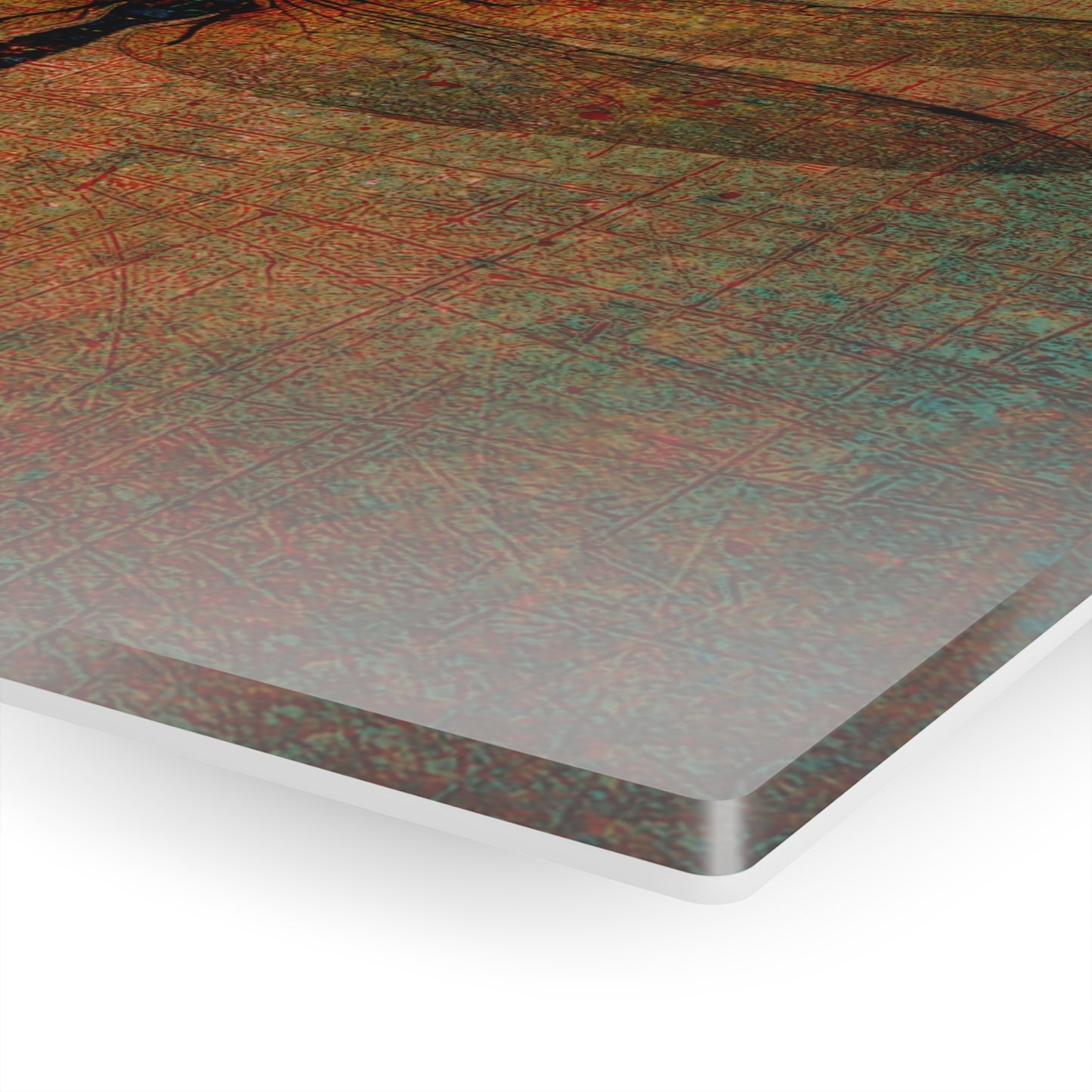 Dragonfly on Distressed Brown Stone Background on a Crystal Clear Acrylic Panel details