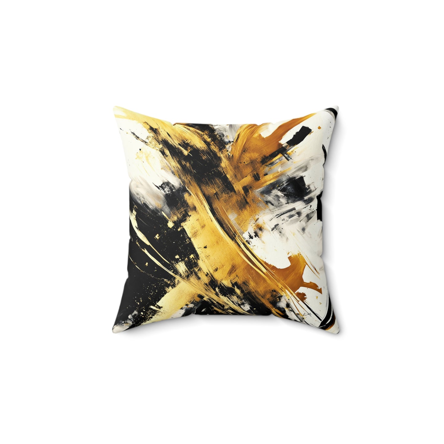 Splashing Gold Print Throw Pillow back view