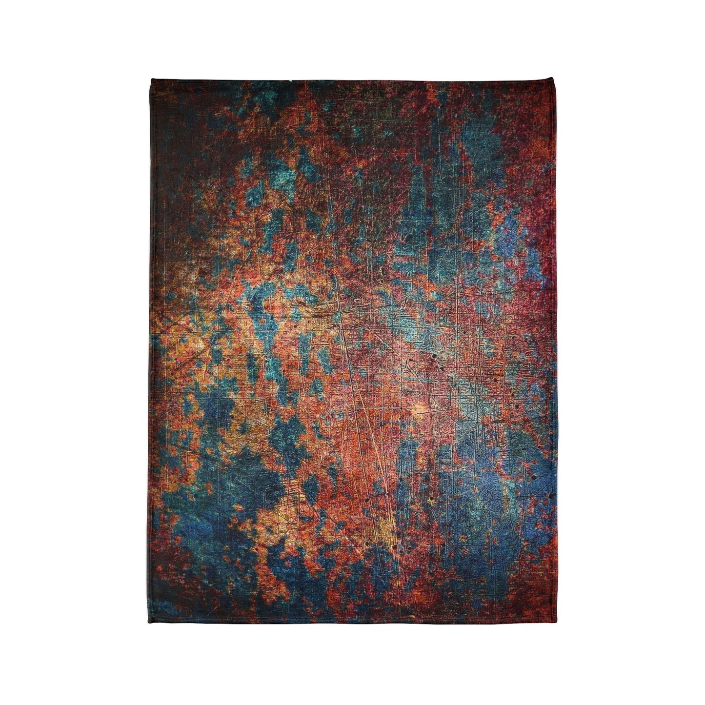 Super soft Modern Art Themed Minky Blanket: Rust on Metal Print