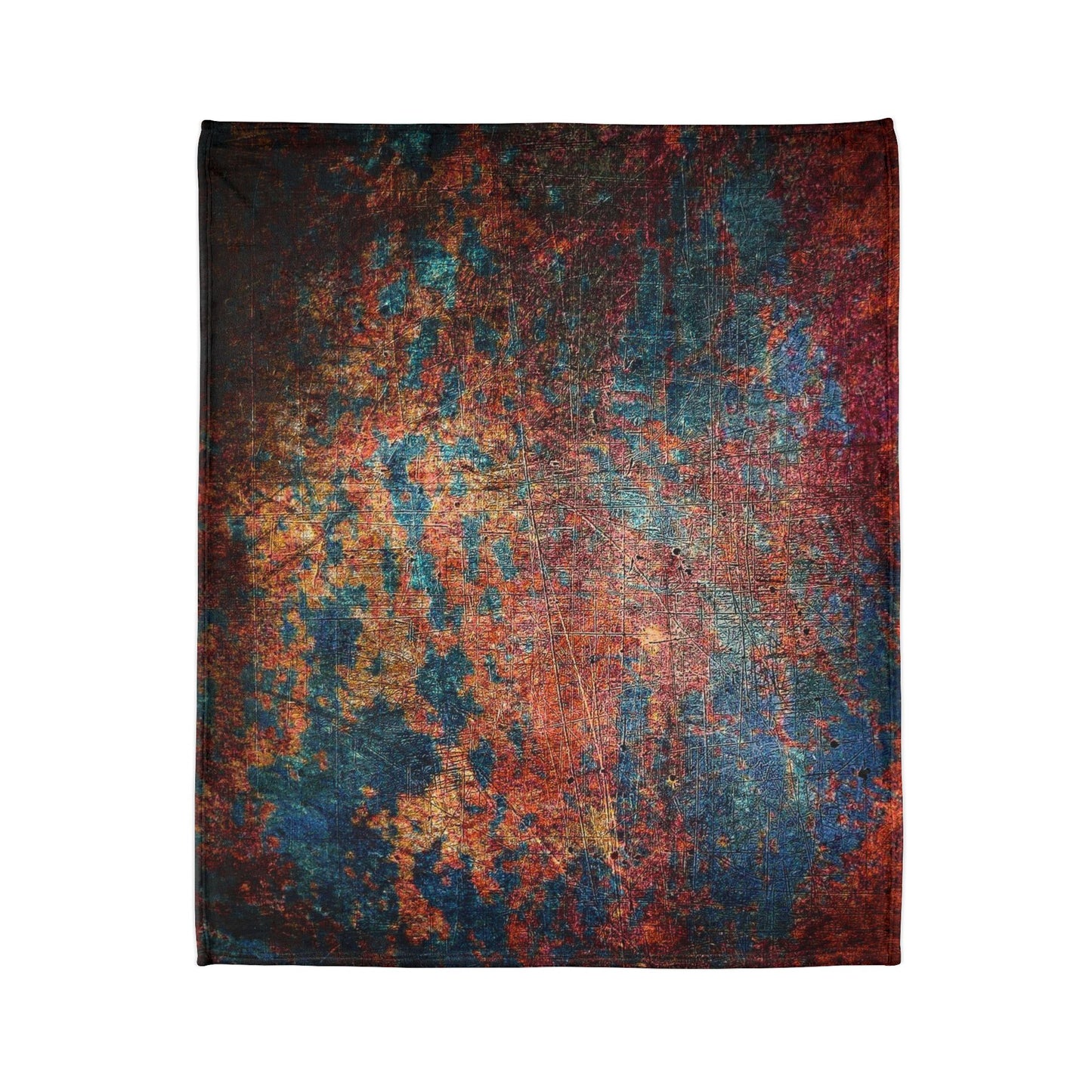 Super soft Modern Art Themed Minky Blanket: Rust on Metal Print