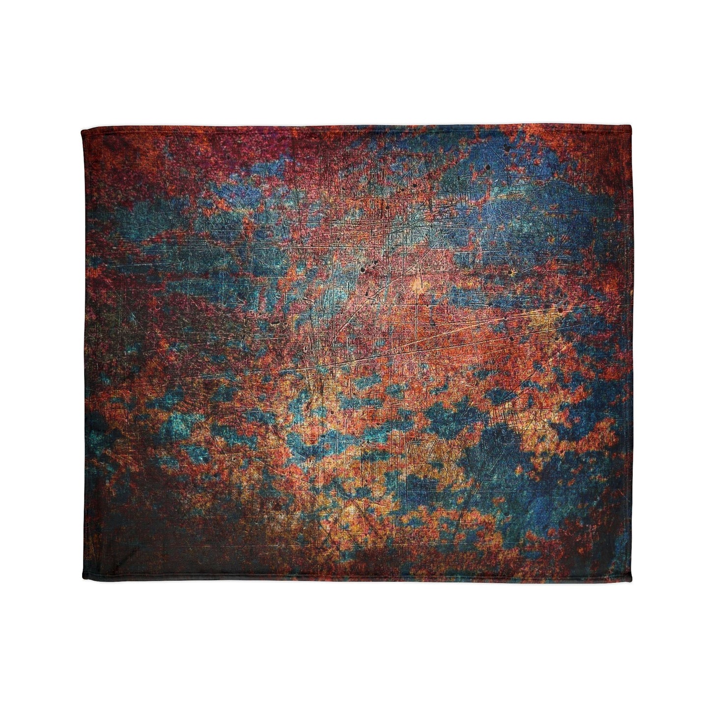 Super soft Modern Art Themed Minky Blanket: Rust on Metal Print