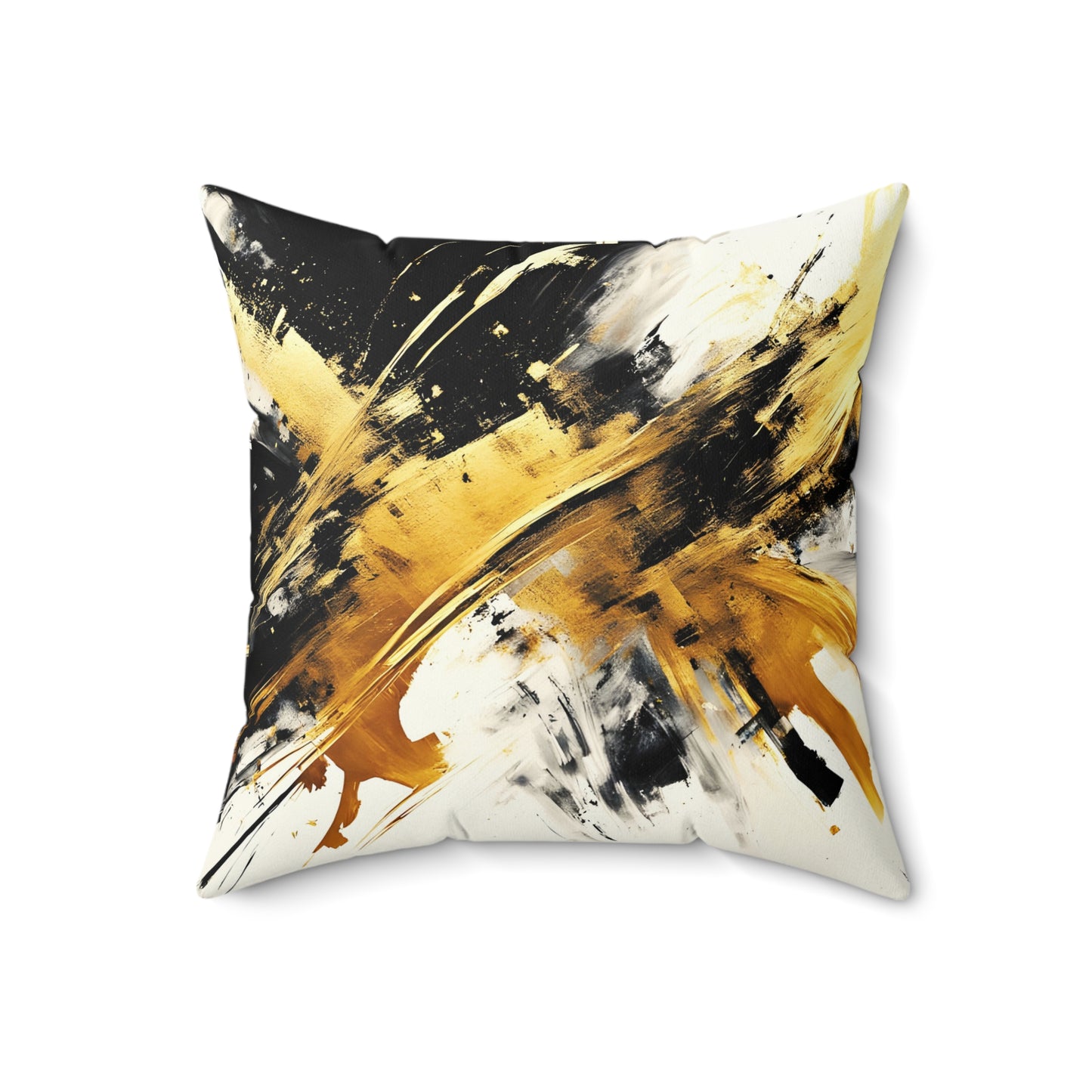 Splashing Gold Print Throw Pillow front view