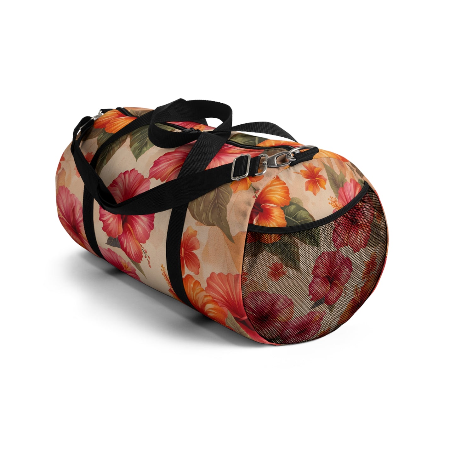 Tropical Themed Travel Accessories and Bags, Hibiscus Flowers Print Duffle Bag