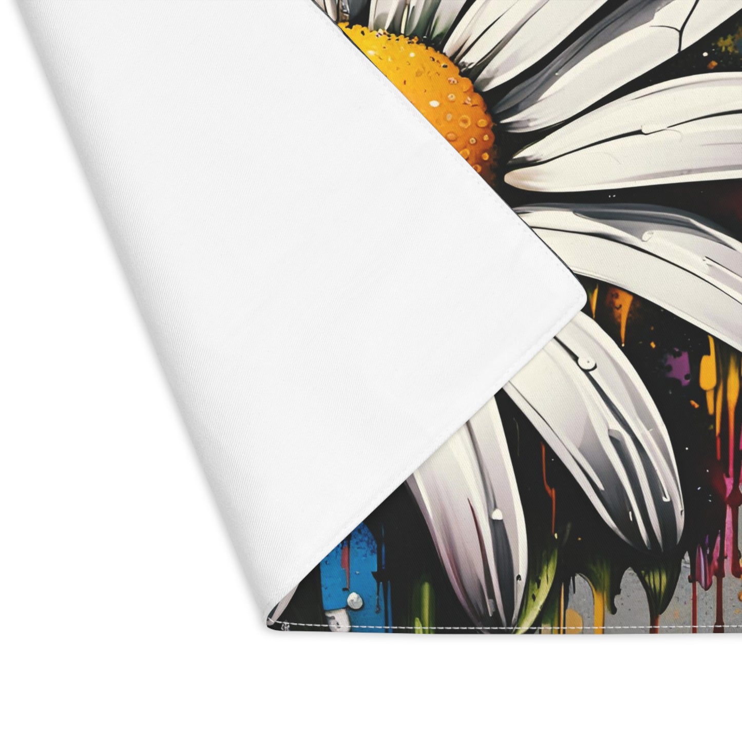 Home and Table Decor Gift Ideas Street Style Daisy Flower Print cotton Placemat on table back