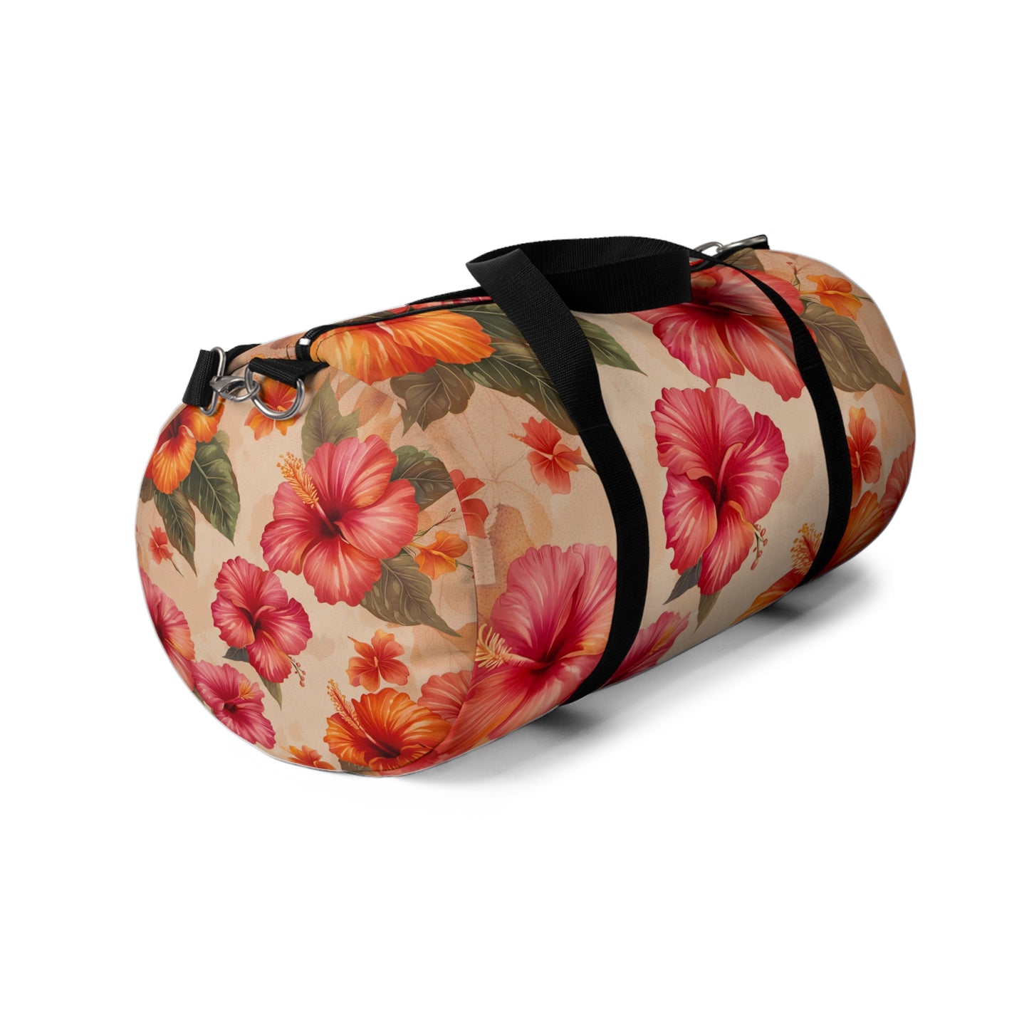 Tropical Themed Travel Accessories and Bags, Hibiscus Flowers Print Duffle Bag