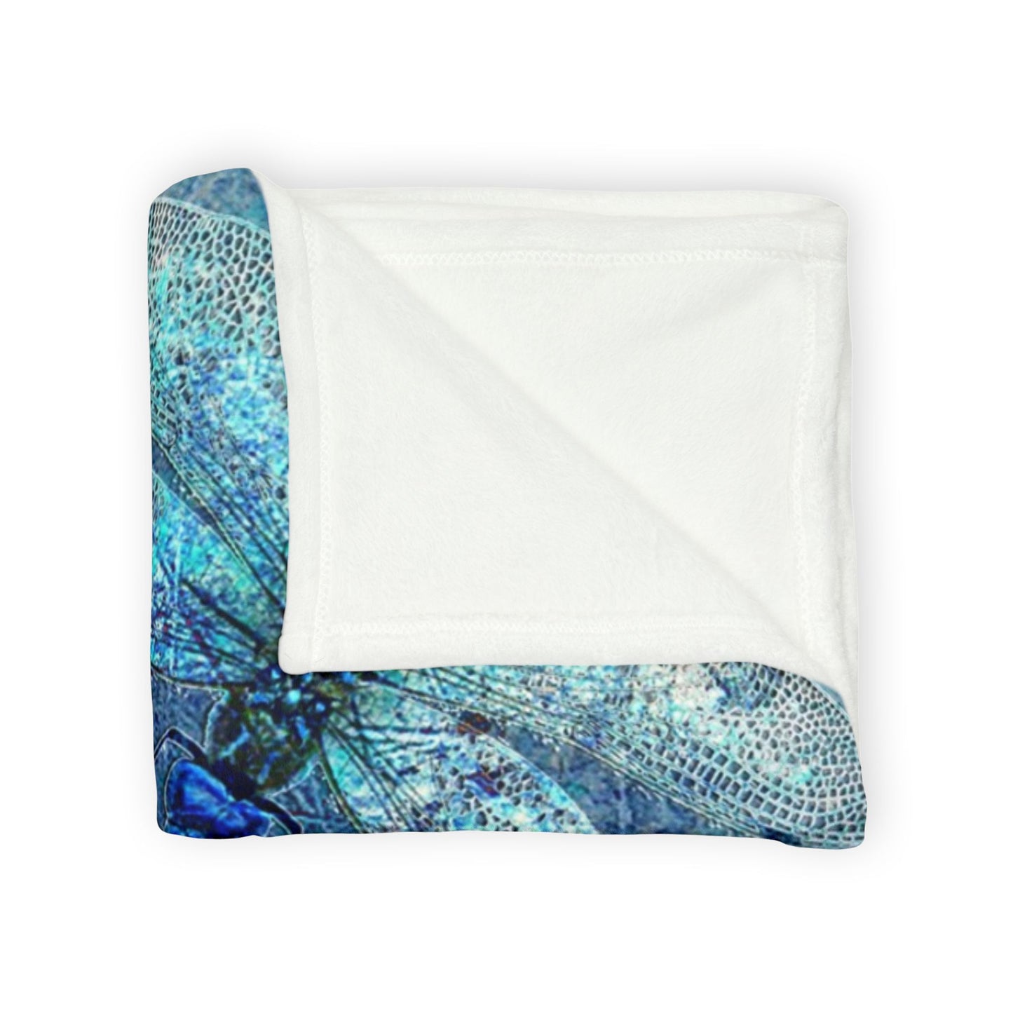 Super soft Dragonfly Minky Blanket: Flight of Dragonflies on Distressed Blue Background