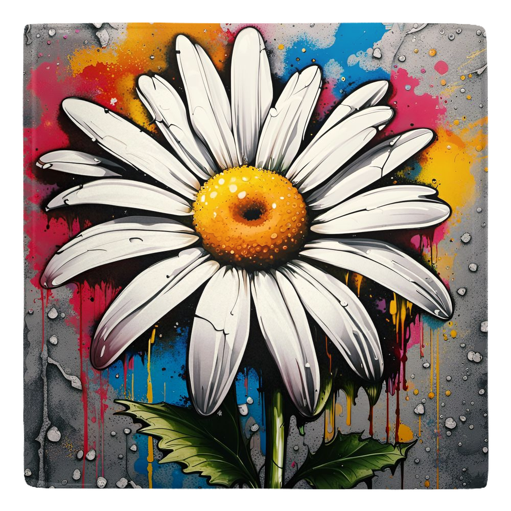 Street Art Style Daisy Metal Fridge Magnet