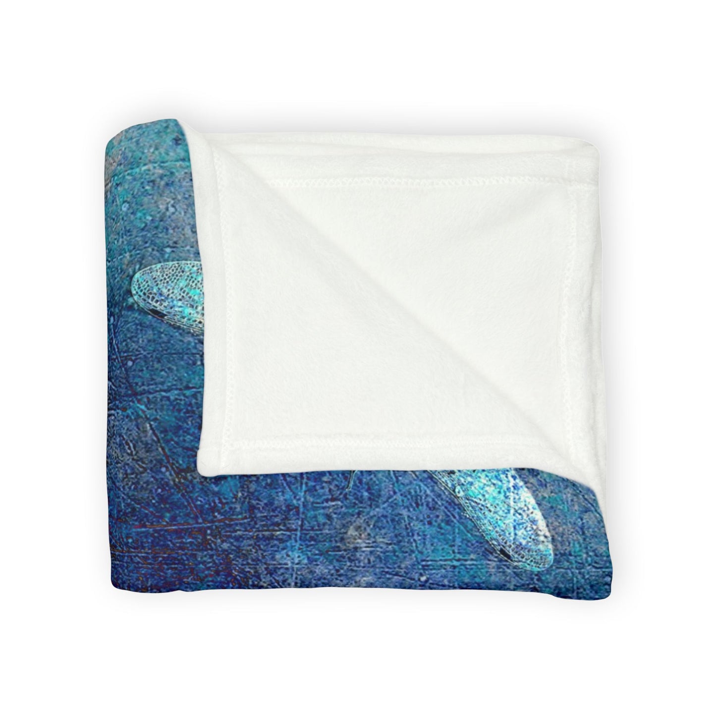 Super soft Dragonfly Minky Blanket: Flight of Dragonflies on Distressed Blue Background