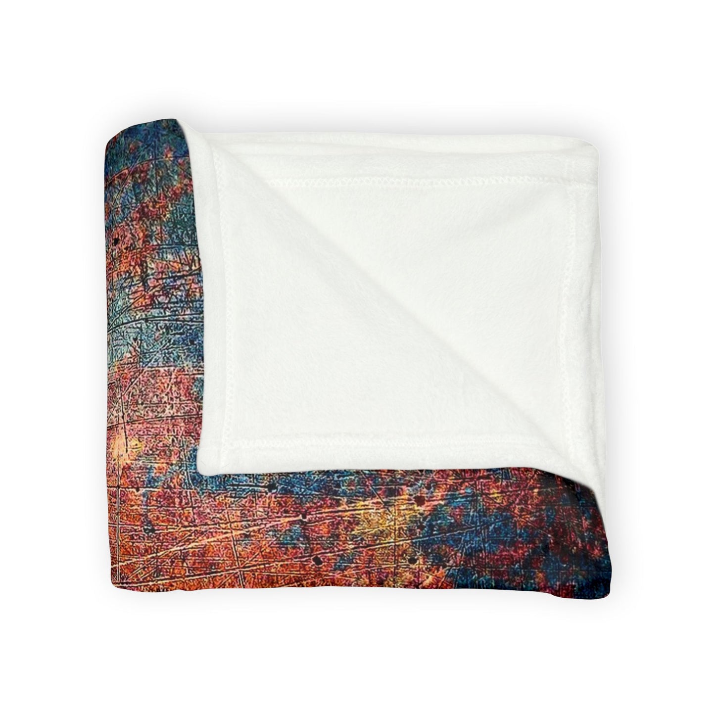 Super soft Modern Art Themed Minky Blanket: Rust on Metal Print