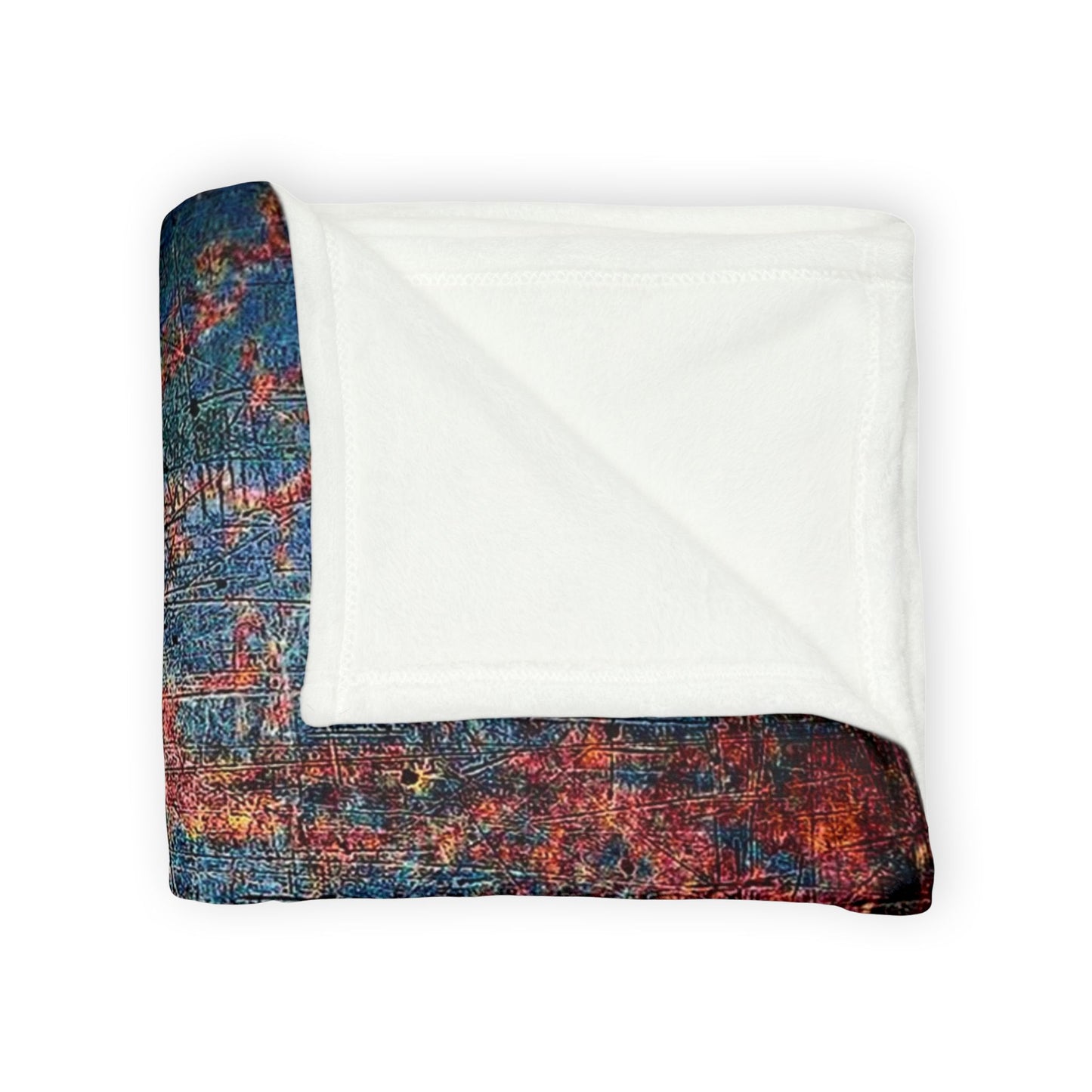 Super soft Modern Art Themed Minky Blanket: Rust on Metal Print