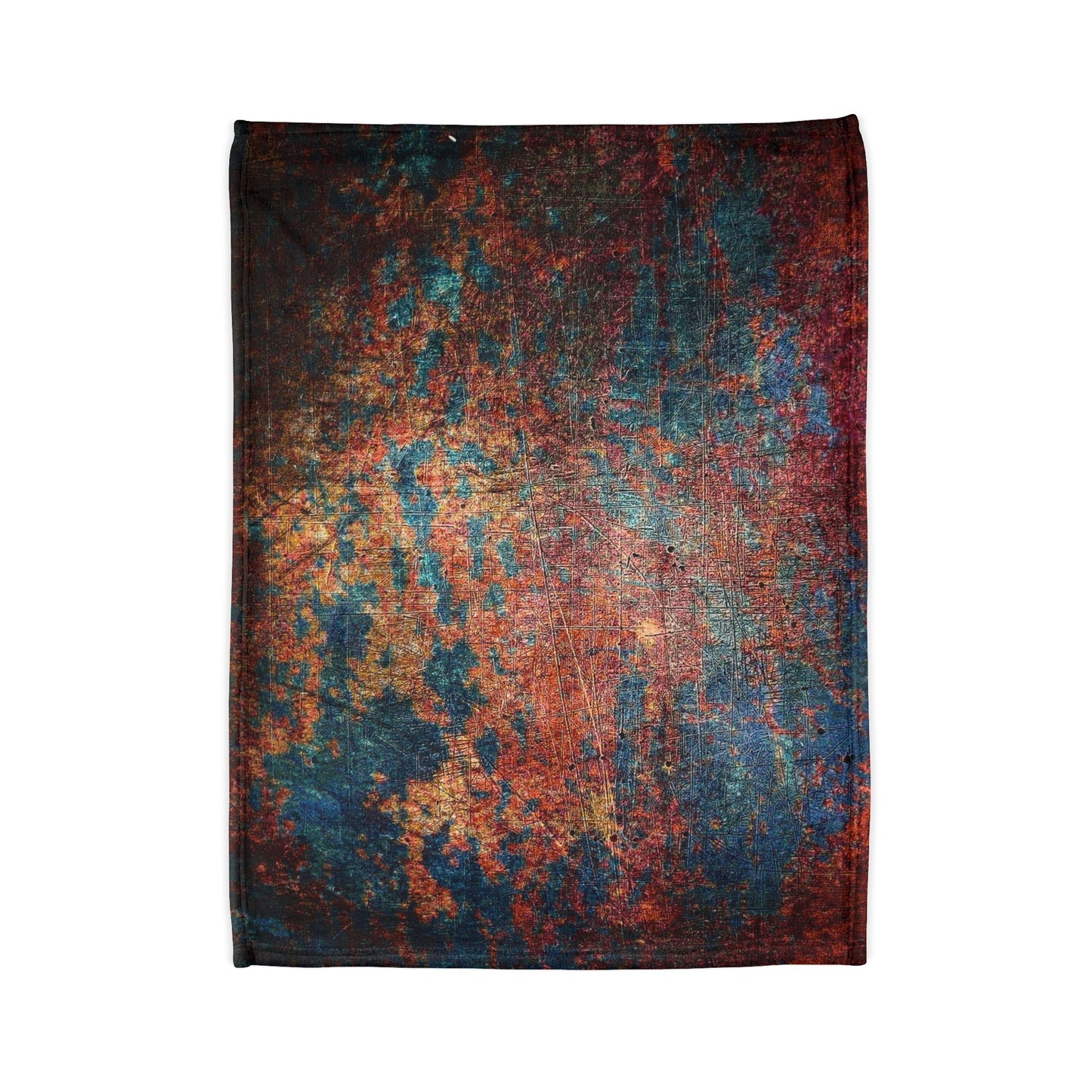 Super soft Modern Art Themed Minky Blanket: Rust on Metal Print