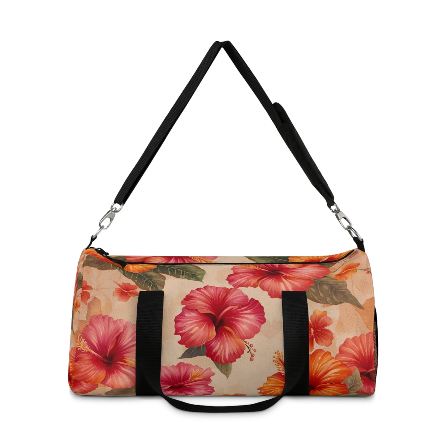 Tropical Themed Travel Accessories and Bags, Hibiscus Flowers Print Duffle Bag
