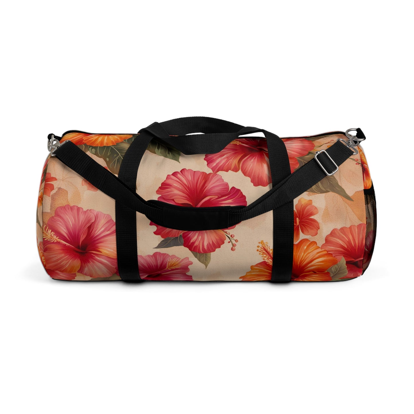 Tropical Themed Travel Accessories and Bags, Hibiscus Flowers Print Duffle Bag