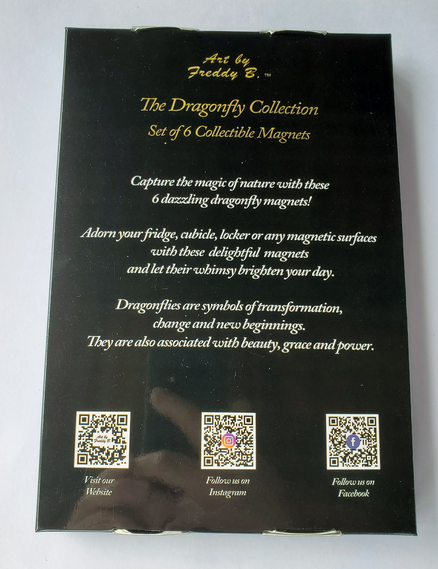 Dragonfly Lover Gifts, Collectible Fridge Magnets, Set of 6 Medium Size Crystal Clear Acrylic Magnets, The Dragonfly Collection