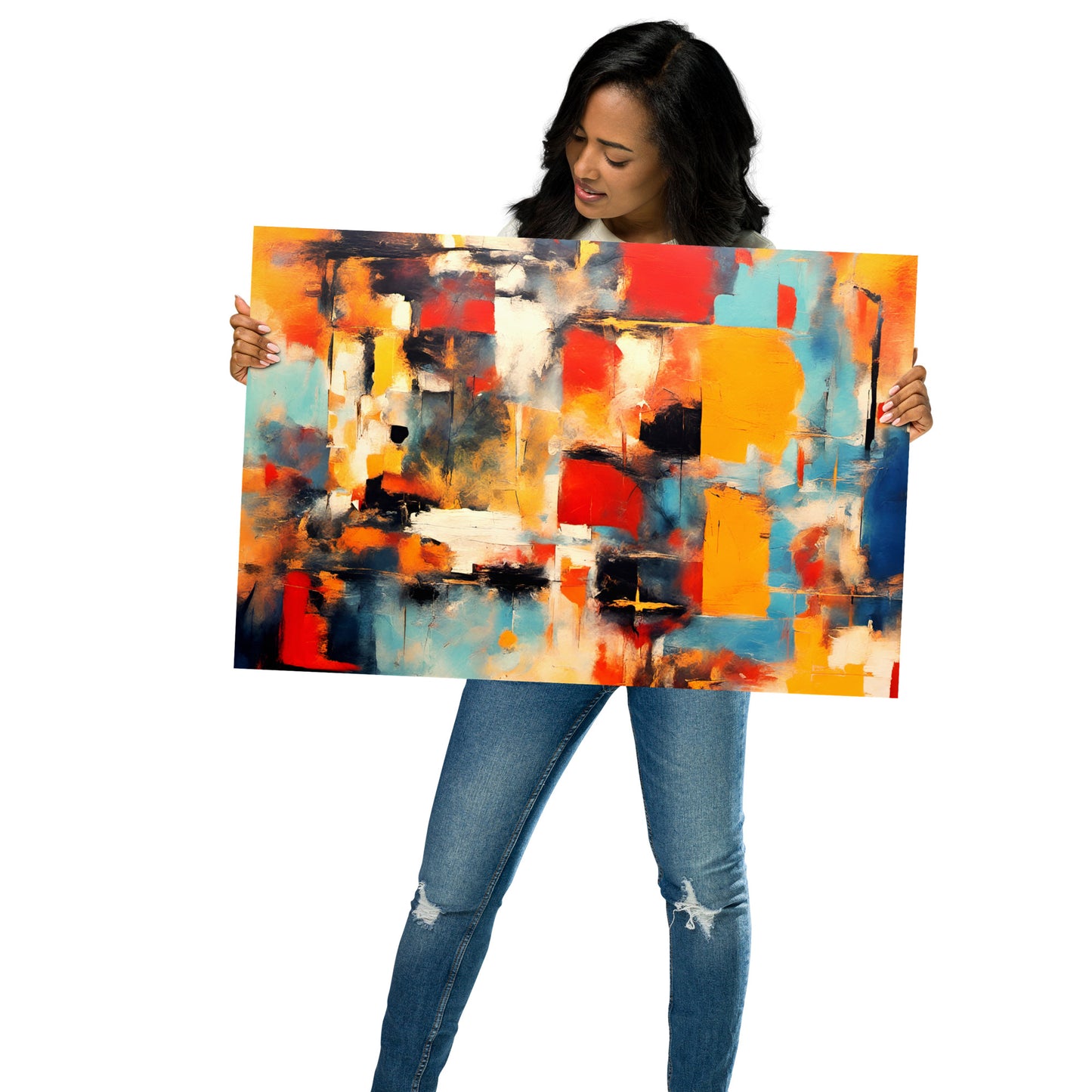 Reflection of Multicolor Patches on Museum-Quality Archival Paper 20x30 held