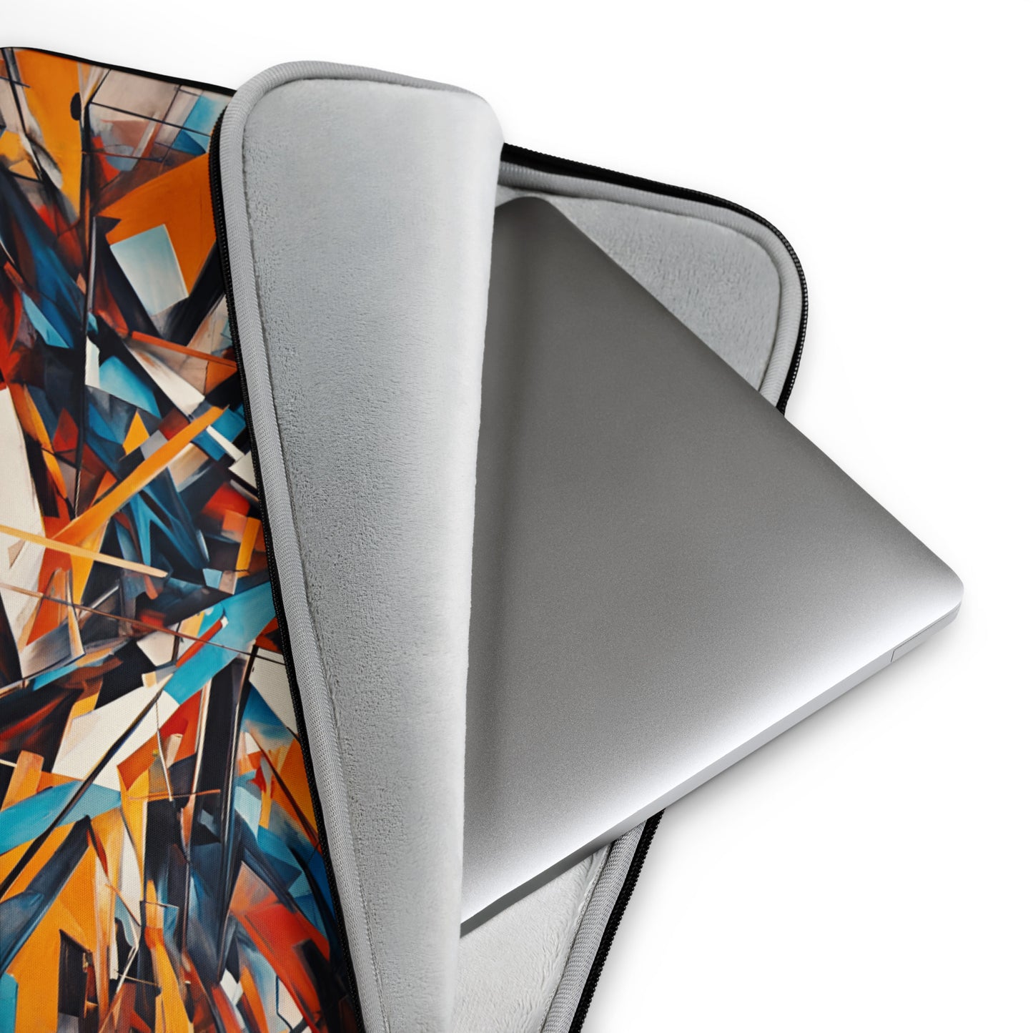 Techie and Computer Gifts, Modern Art Explosion Print on Laptop sleeve detail