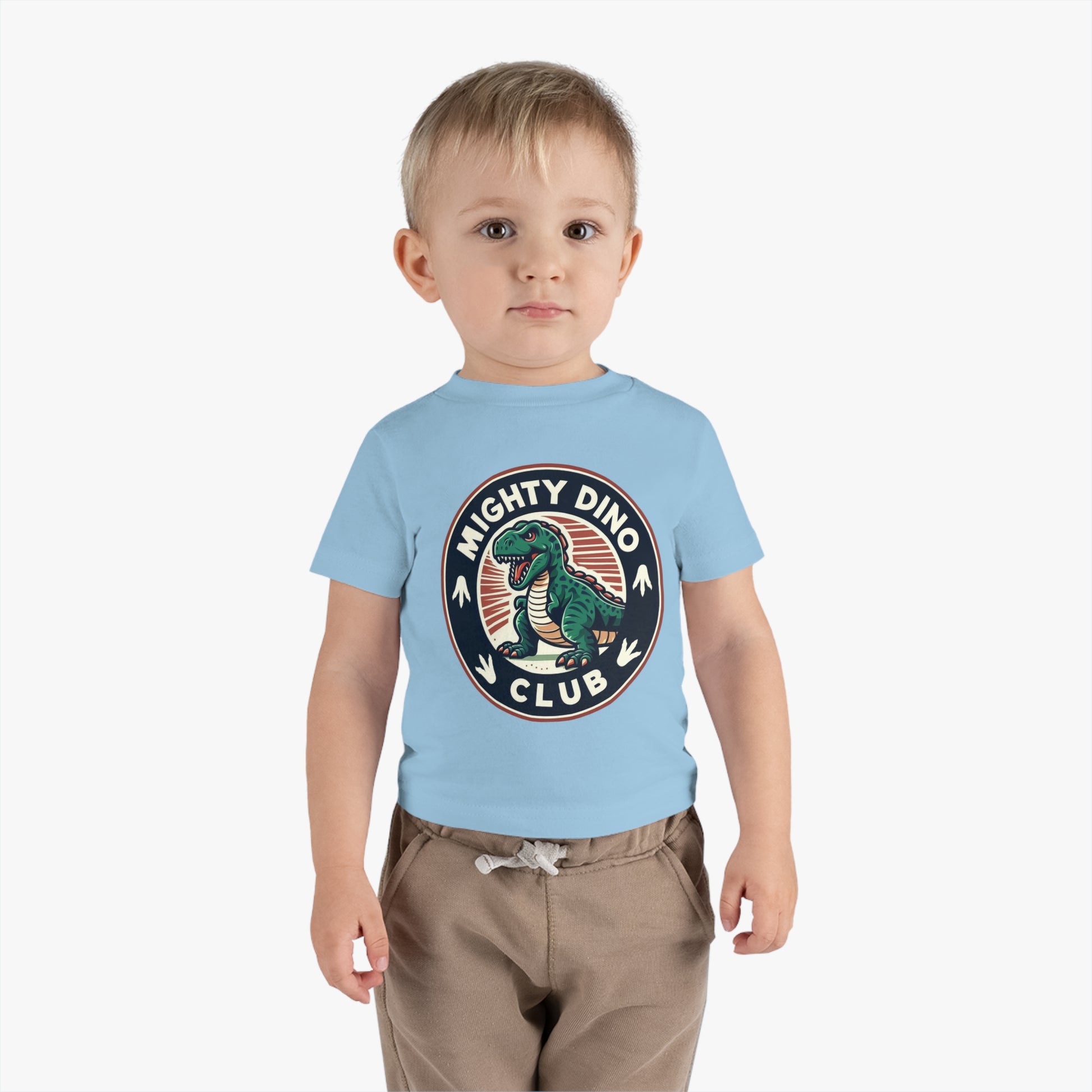 The Mighty Dino Club Infant Cotton Jersey Tee Light Blue on Boy