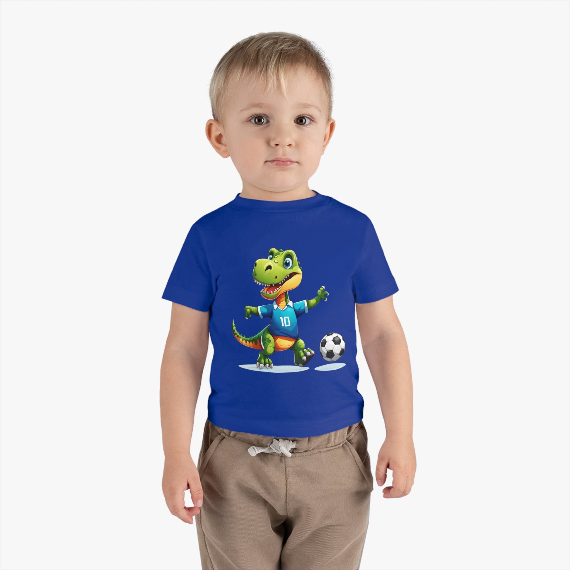 Soccersaurus Rex Infant Cotton Jersey Tee Royal Blue on Boy