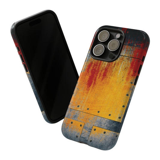Steampunk Themed Rust and Paint Plate Printed on Phone Case for iPhone 15 Pro