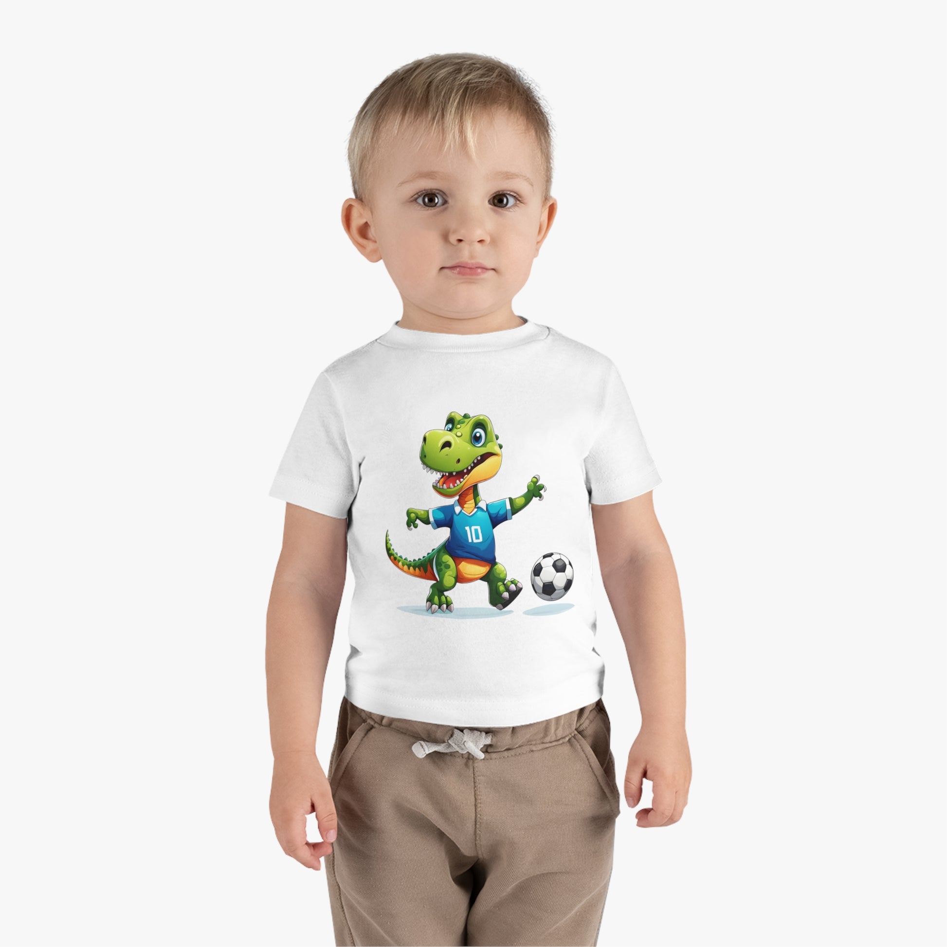 Soccersaurus Rex Infant Cotton Jersey Tee White on Boy