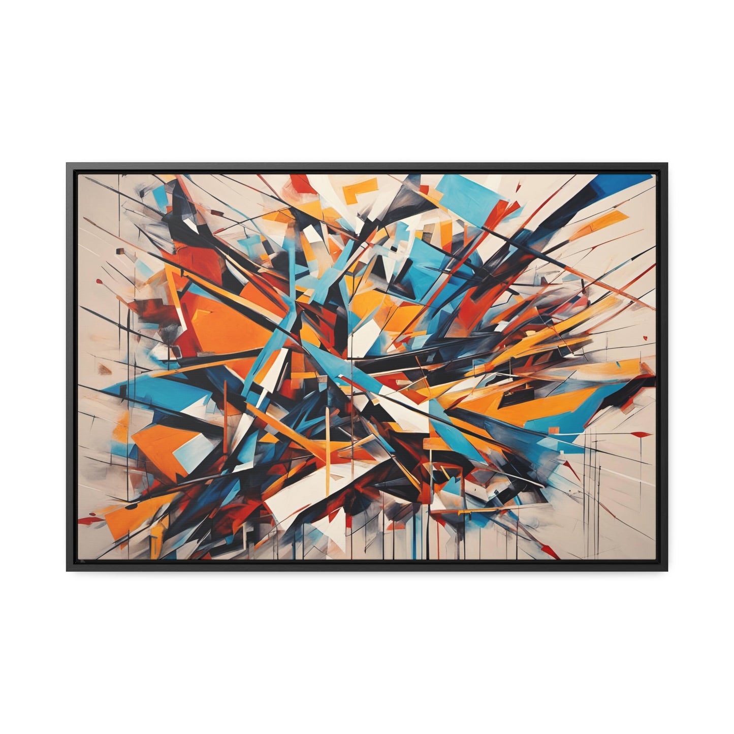 Abstract Art Wall Print - Multicolor Explosion  Print on Canvas in a Floating Frame