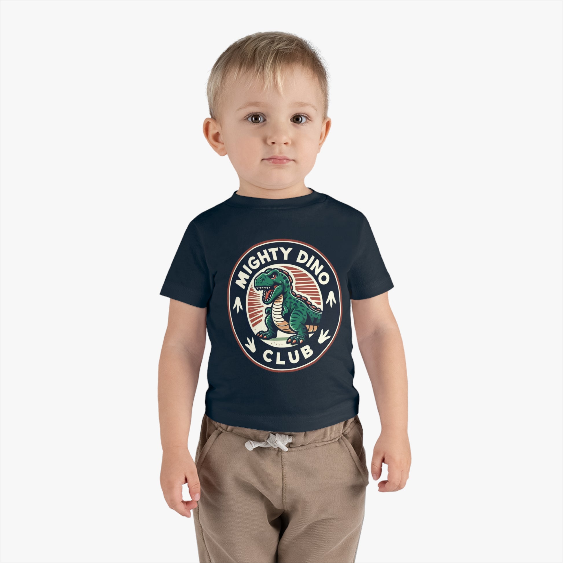 The Mighty Dino Club Infant Cotton Jersey Tee Navy Blue on Boy