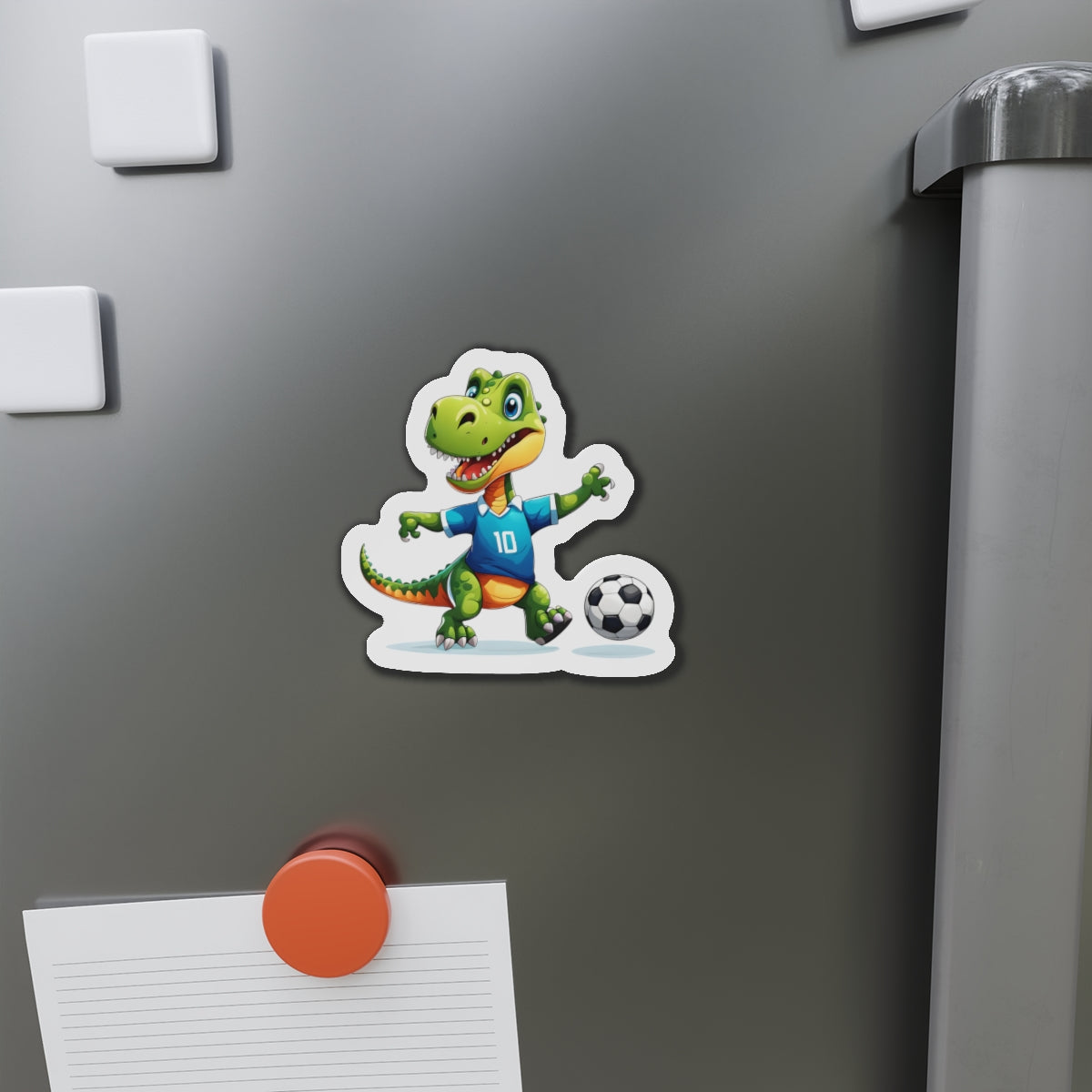 Soccersaurus Rex Die-Cut Magnets 4x4