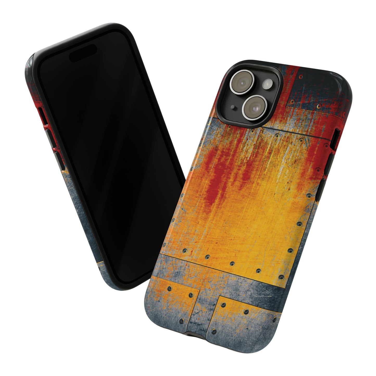 Steampunk Themed Rust and Paint Plate Printed on Phone Case for iPhone 15