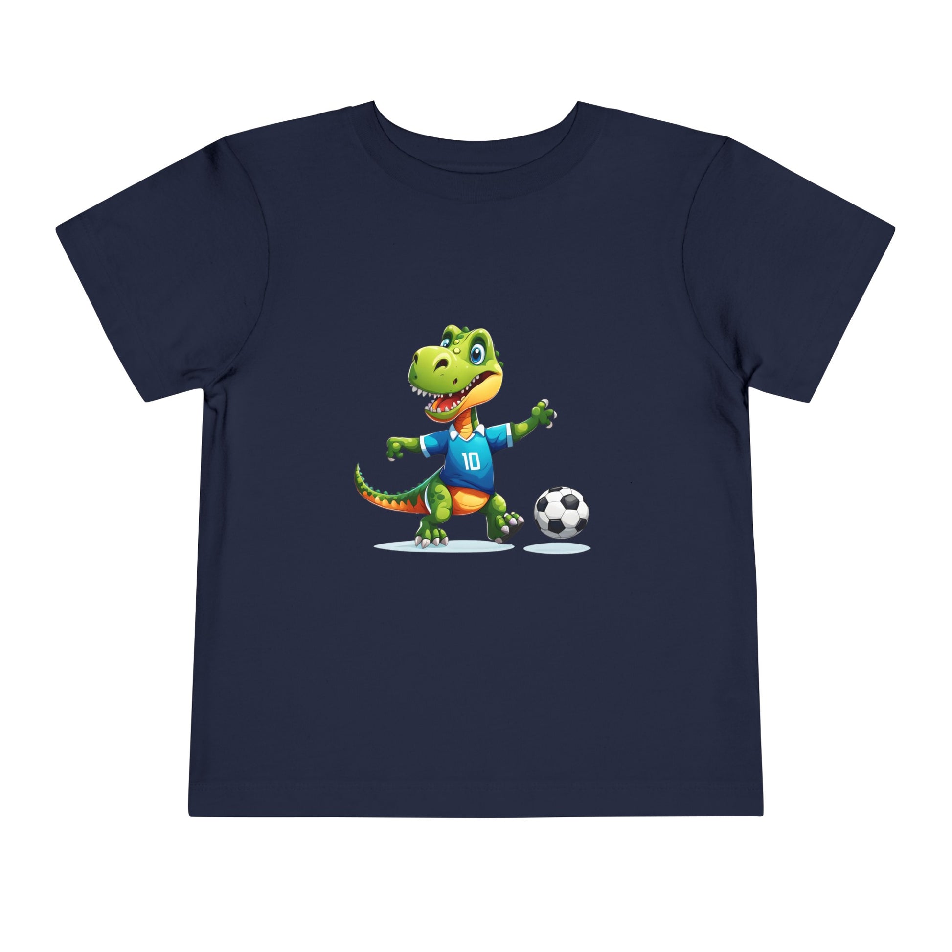 Soccersaurus Rex Toddler Short Sleeve Tee Navy Blue