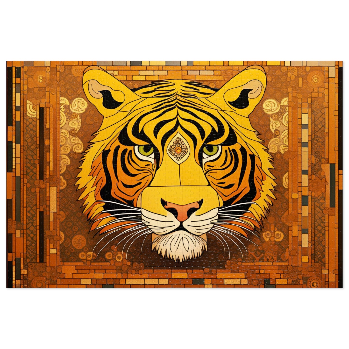 Tiger Head in the Style of Gustav Klimt 1000 Pieces Puzzle