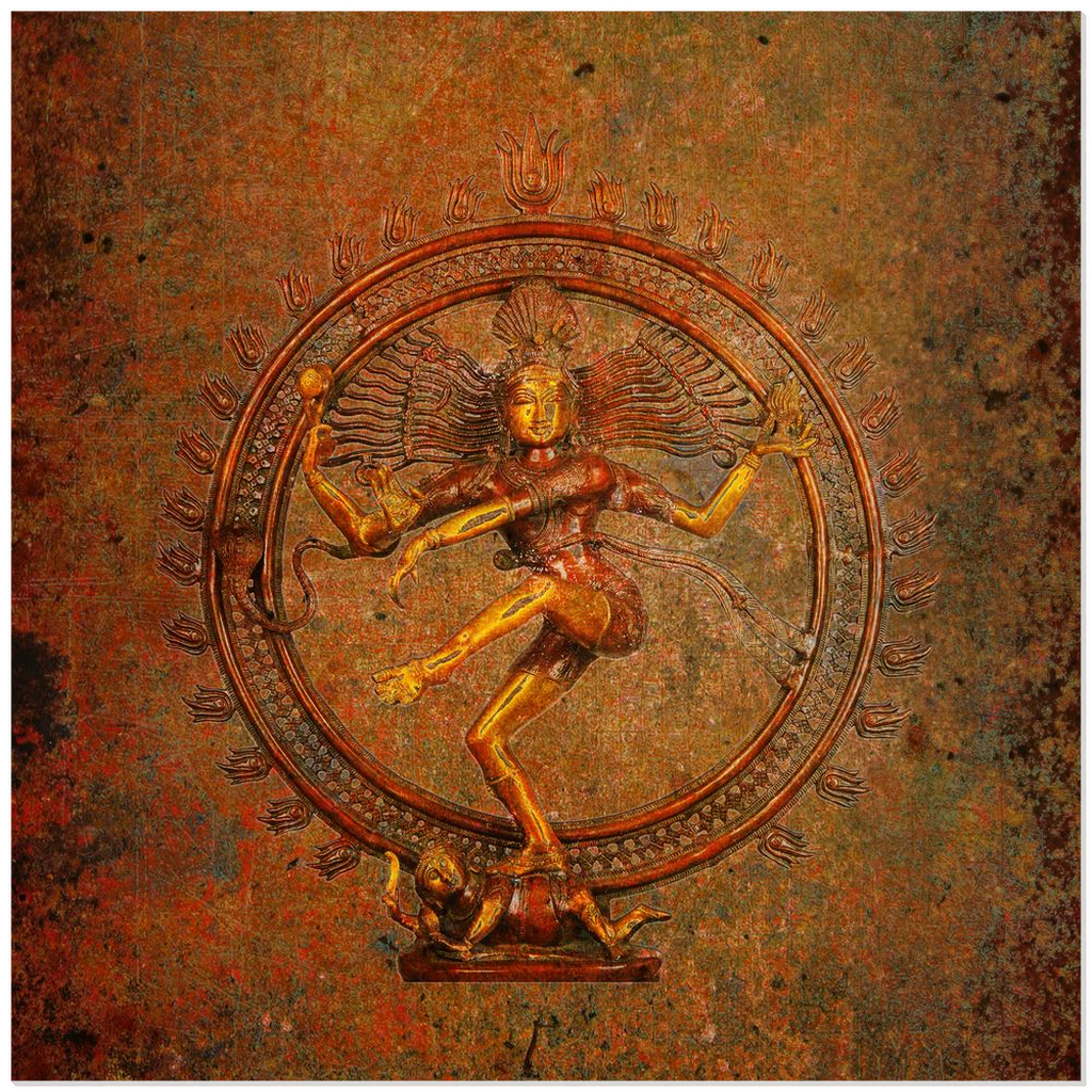 Hindu God Shiva on a Distressed Stone Background Printed on a Crystal Clear Acrylic Panel image