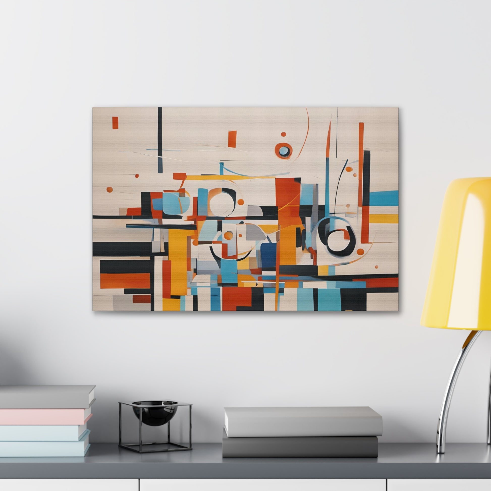 Mid Century Cubism Print on Unframed Stretched Canvas 36x24