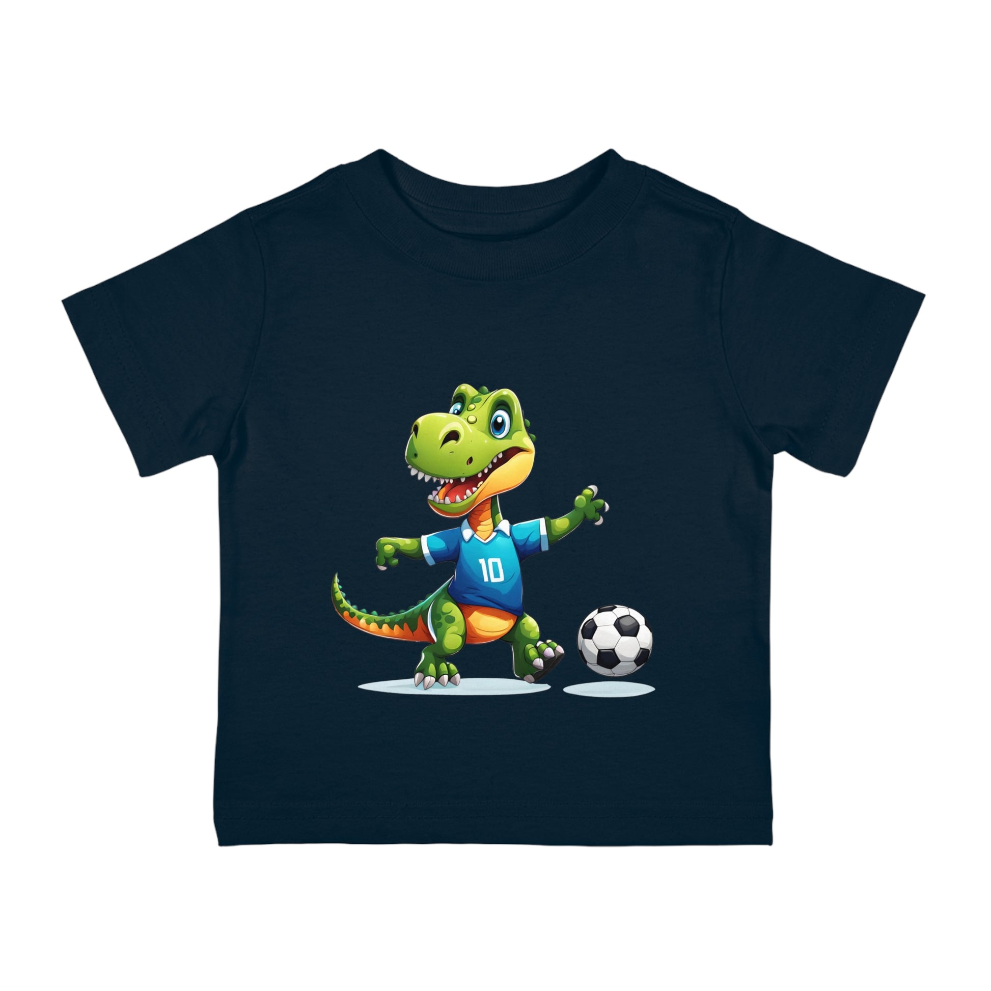 Soccersaurus Rex Infant Cotton Jersey Tee Navy Blue