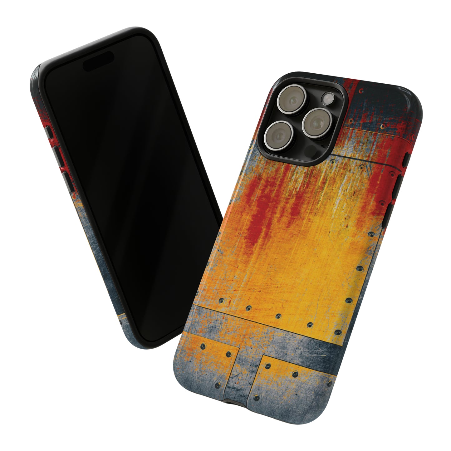 Steampunk Themed Rust and Paint Plate Printed on Phone Case for iPhone 15 Pro Max