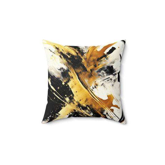 Splashing Gold Print Throw Pillow