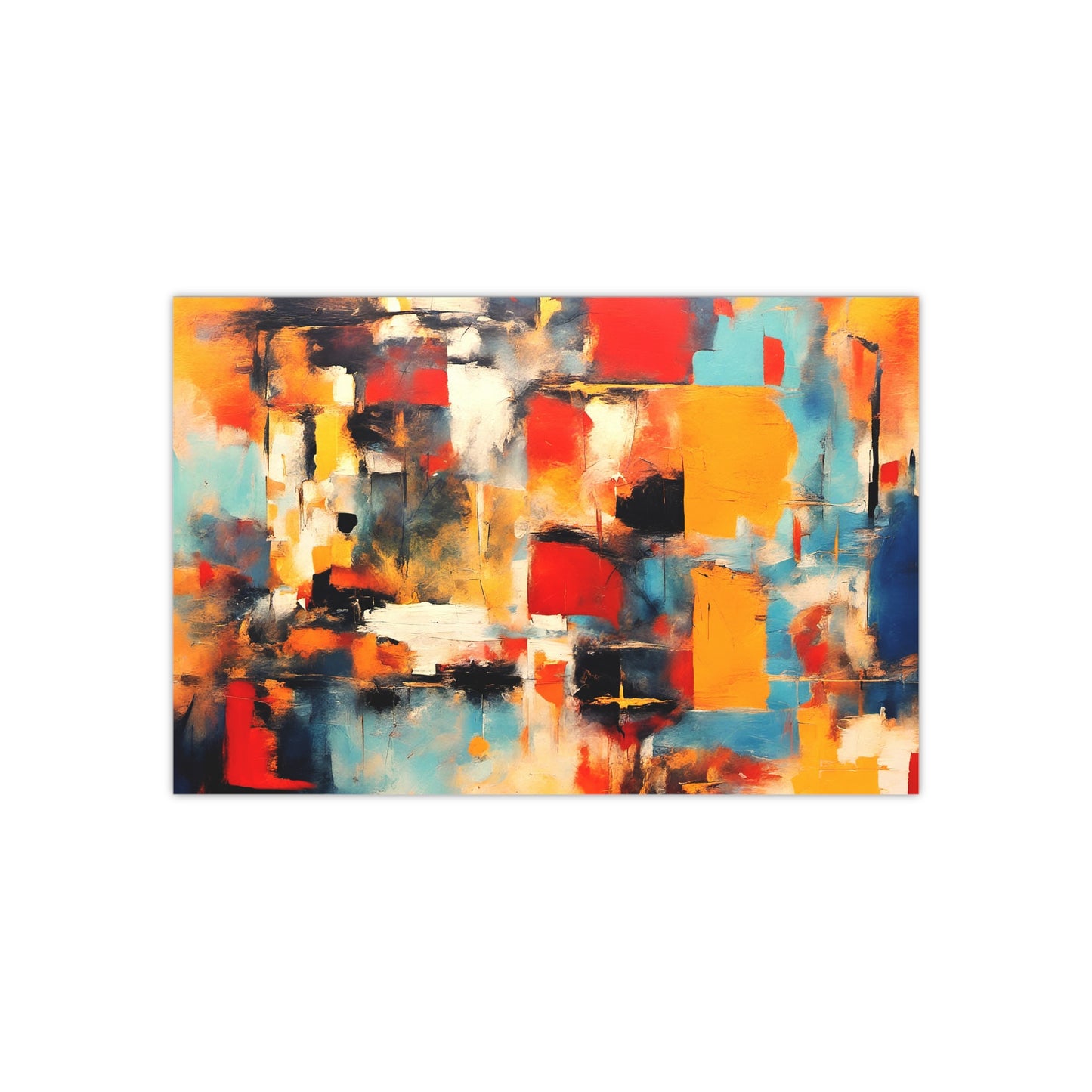 Modern Art Wall Print - Reflection of Multicolor Patches on Museum-Quality Archival Paper