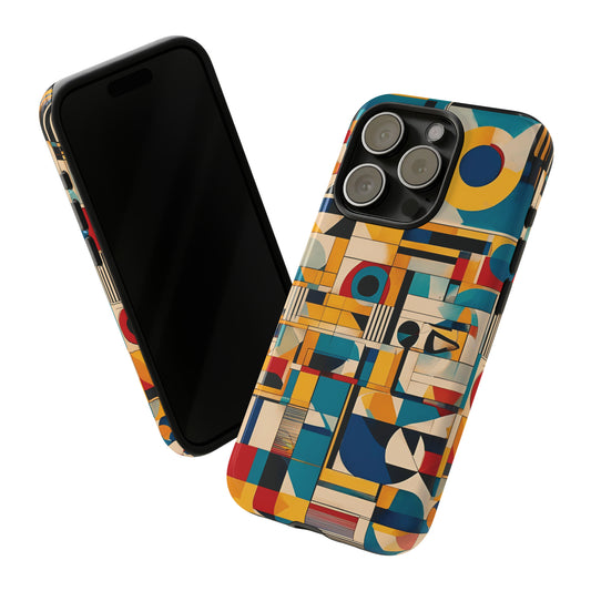 Modern Art Cubism Themed Tough Case for iPhone 15 Pro