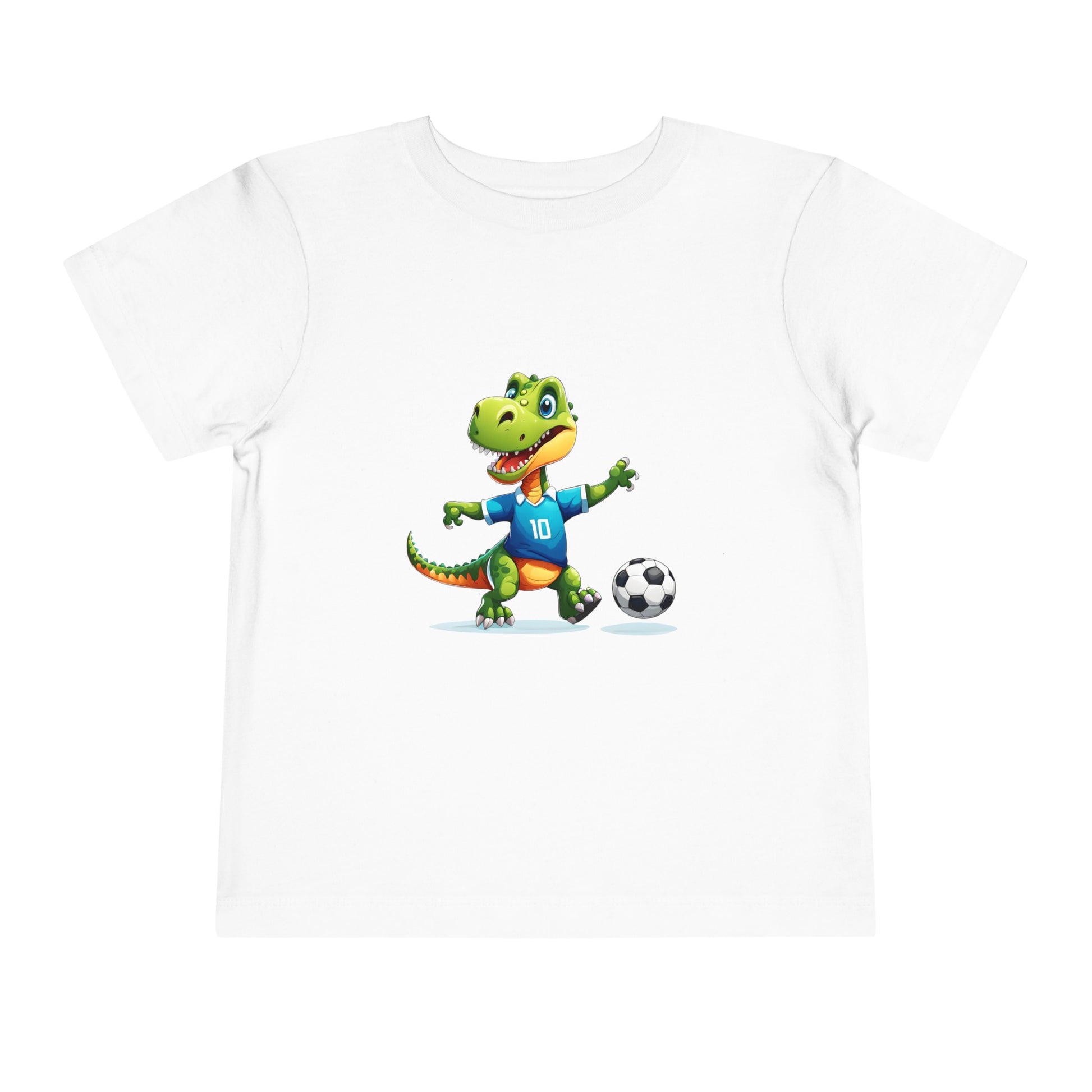 Soccersaurus Rex Toddler Short Sleeve Tee White