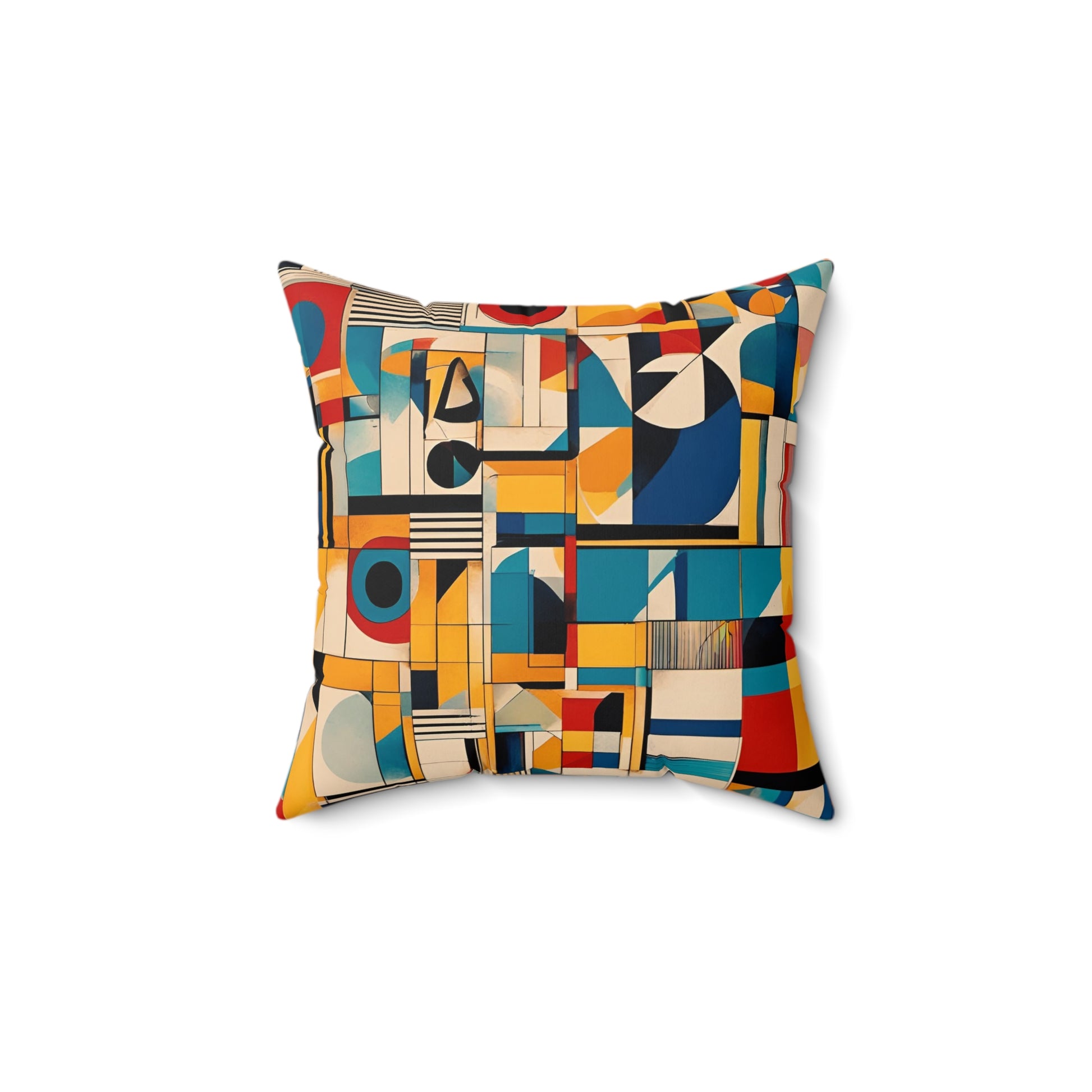 Bold Mid Century Modern Art Print on Square Pillow front