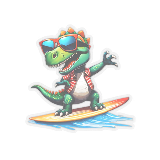 Toni the Dino Wave Catcher Kiss-Cut Stickers