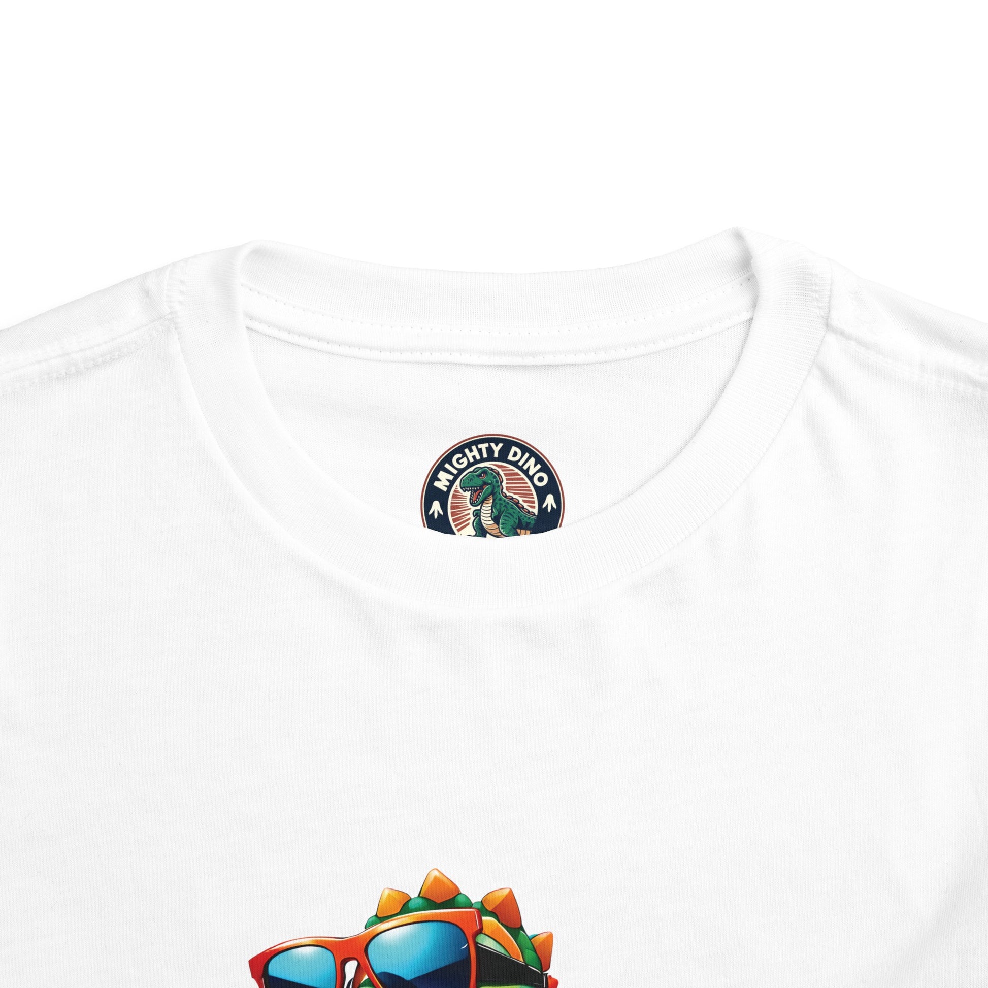 Toni the Dino Wave Catcher Toddler Short Sleeve Tee White Label