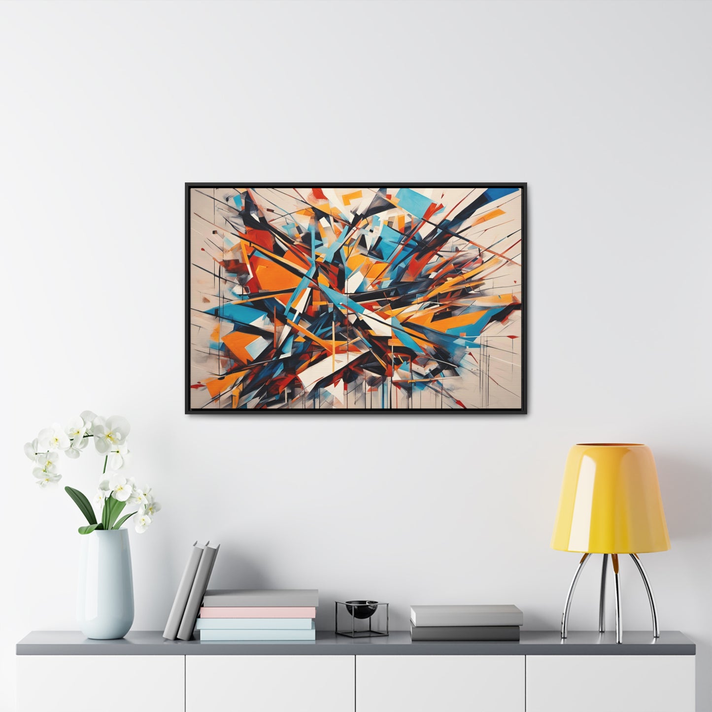 Abstract Art Wall Print - Multicolor Explosion  Print on Canvas in a Floating Frame