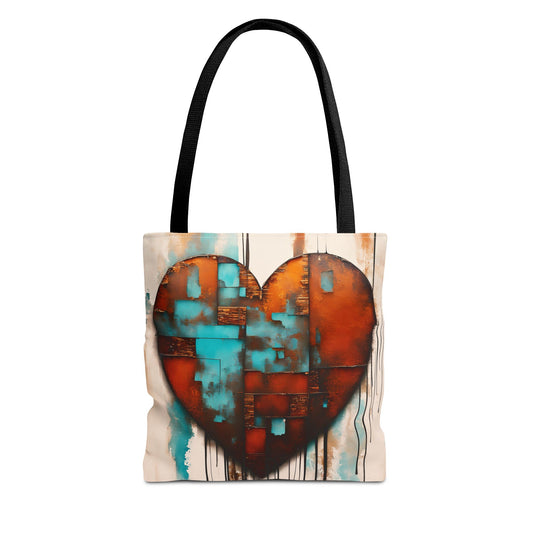 Rusted Love Print Throw Pillow Tote Bag