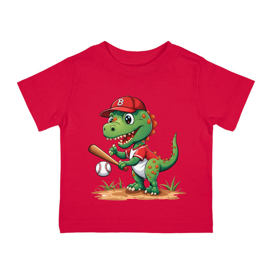 Spike the Dinosaur of Summer Infant Cotton Jersey Tee Red