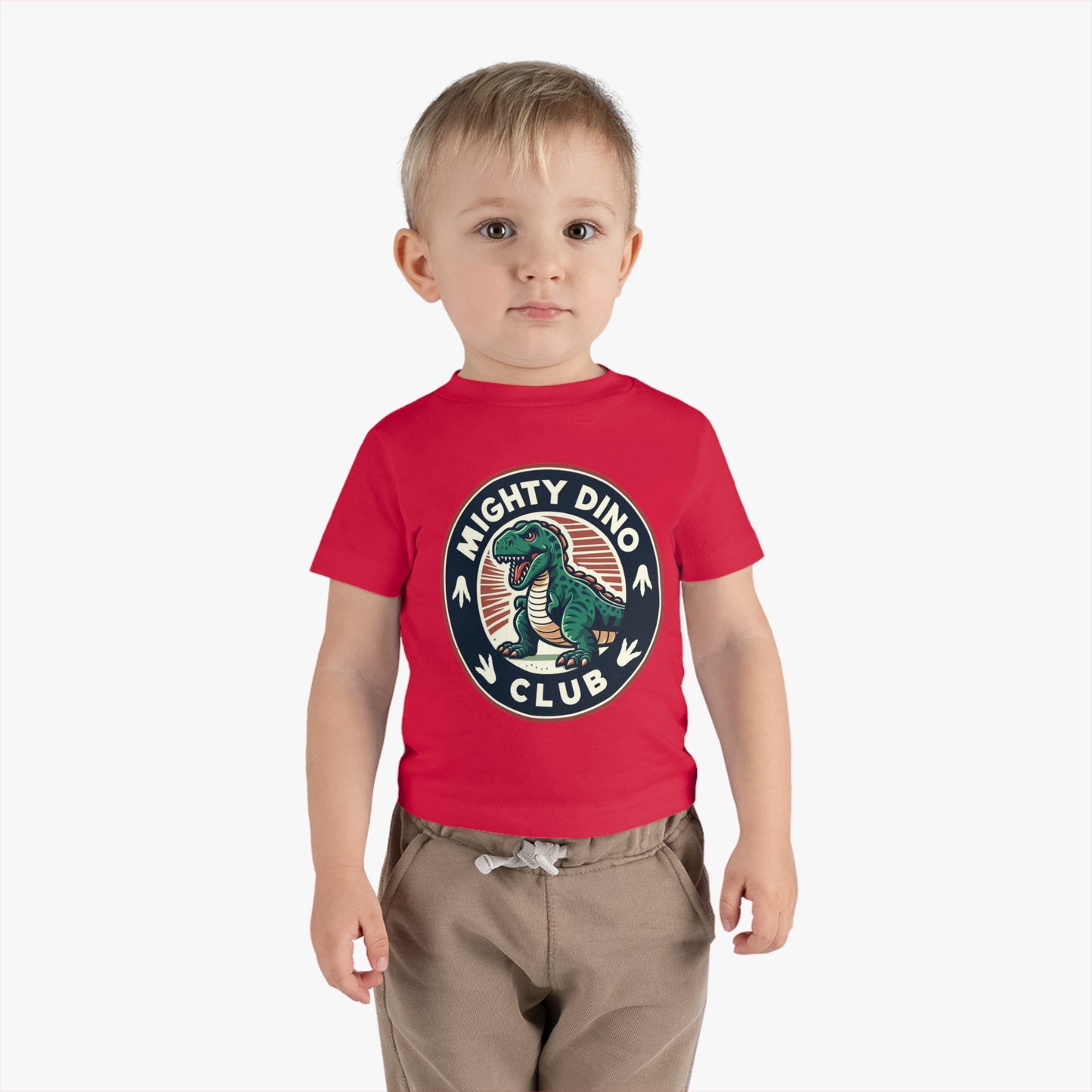 The Mighty Dino Club Infant Cotton Jersey Tee Red on Boy