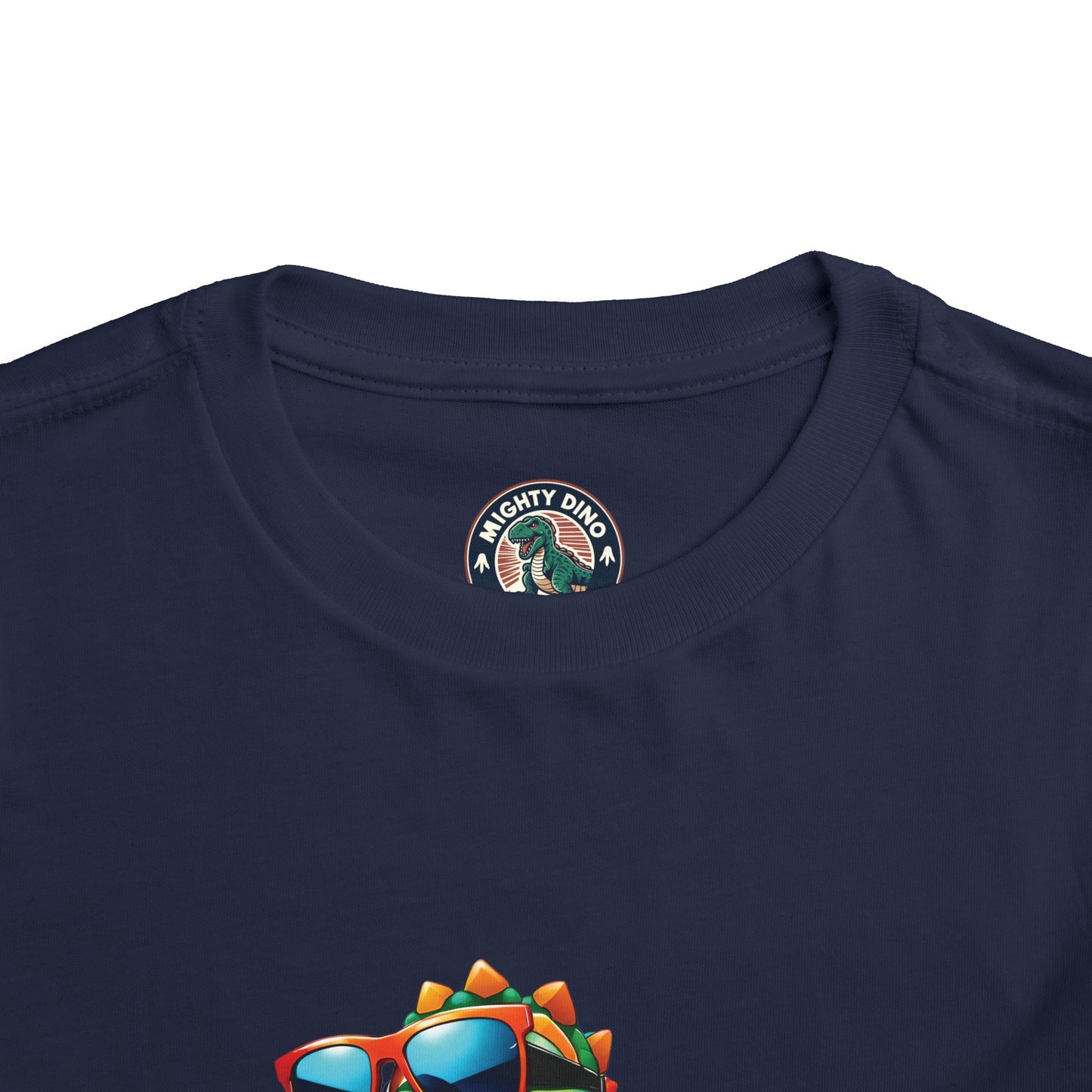 Toni the Dino Wave Catcher Toddler Short Sleeve Tee Navy Blue Label