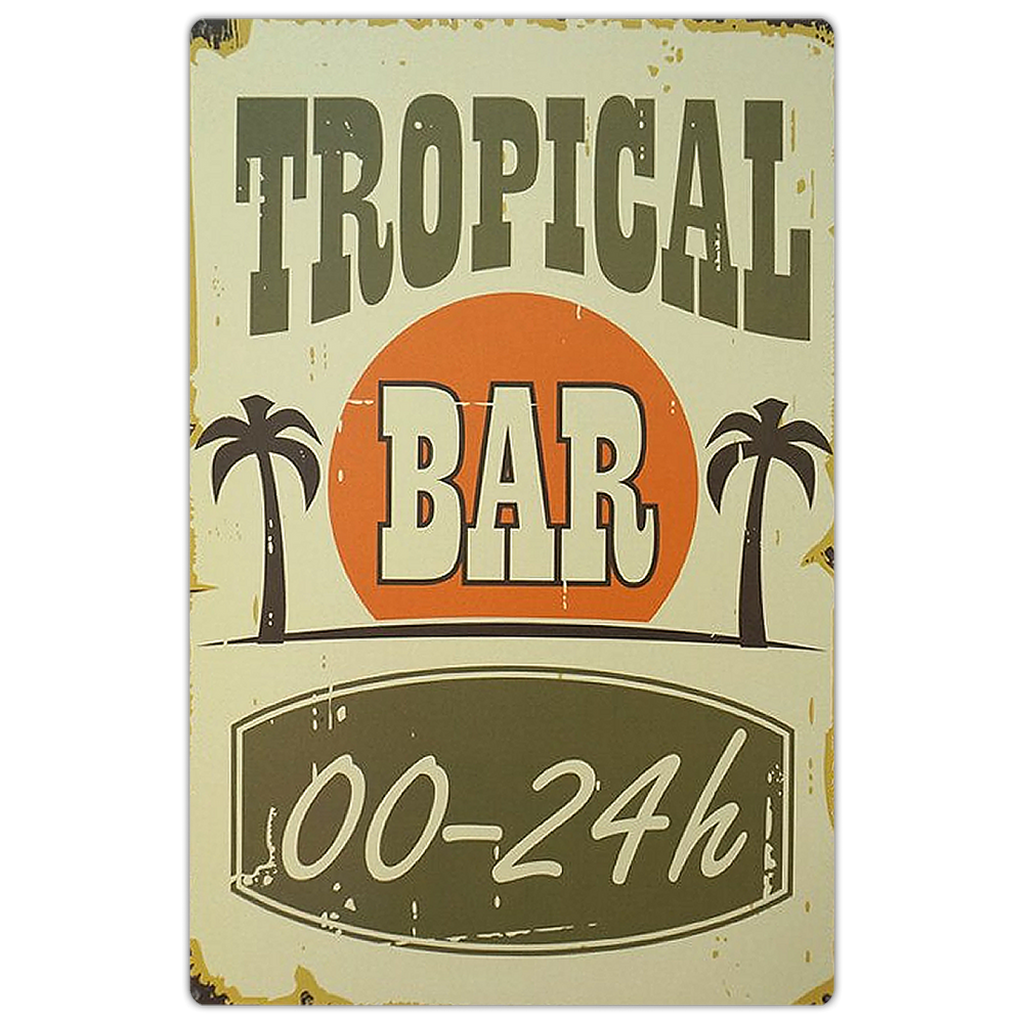 Bar Themed Fridge Magnet - Tropical Bar print on 4x6 magnet
